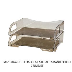 Charola lateral Oficio – Color Humo – 2 Niveles – Mod 2826 HU – Sablon Charola lateral Oficio - Color Humo - 2 Niveles - Mod 2826 HU - Sablon