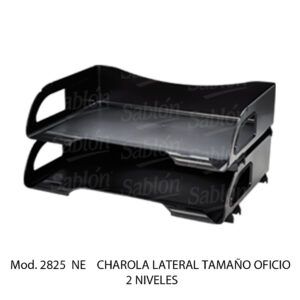 Charola lateral Oficio – Color Negro – 2 Niveles – Mod 2825 NE – Sablon Charola lateral Oficio - Color Negro - 2 Niveles - Mod 2825 NE - Sablon