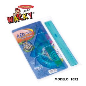 Juego de Geometria con Regla de 20 cm – Mod 1092 – Linea Wacky – Sablon Juego de Geometria con Regla de 20 cm - Mod 1092 - Linea Wacky - Sablon