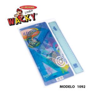 Juego de Geometria con Regla de 30 cm – Mod 1090 – Linea Wacky – Sablon Juego de Geometria con Regla de 30 cm - Mod 1090 - Linea Wacky - Sablon
