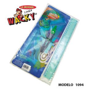Juego de Geometria con Regla de 30 cm y Compas – Mod 1094 – Linea Wacky – Sablon Juego de Geometria con Regla de 30 cm y Compas - Mod 1094 - Linea Wacky - Sablon