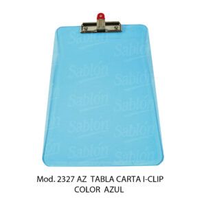 Tabla de apoyo carta con broche Iclip – Color Azul – Mod 2327 AZ – Sablon Tabla de apoyo carta con broche Iclip - Color Azul - Mod 2327 AZ - Sablon