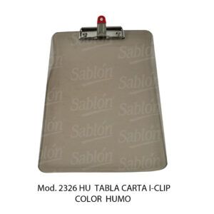 Tabla de apoyo carta con broche Iclip – Color Humo – Mod 2326 HU – Sablon Tabla de apoyo carta con broche Iclip - Color Humo - Mod 2326 HU - Sablon