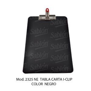 Tabla de apoyo carta con broche Iclip – Color Negro – Mod 2325 NE – Sablon Tabla de apoyo carta con broche Iclip - Color Negro - Mod 2325 NE - Sablon