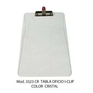 Tabla de apoyo oficio con broche Iclip – Color Cristal – Mod 3323 CR – Sablon Tabla de apoyo oficio con broche Iclip - Color Cristal - Mod 3323 CR - Sablon