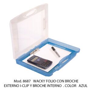 Wackyfolio con ICLIP Azul – Mod 8687 AZ – Linea Wacky – Sablon Wackyfolio con ICLIP Azul - Mod 8687 AZ - Linea Wacky - Sablon