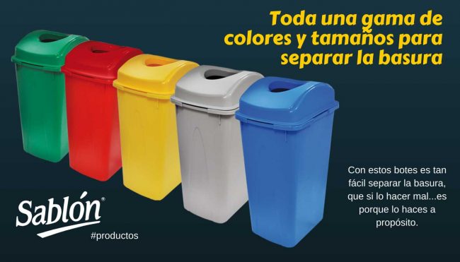 Botes de colores para separar la basura - Sablón