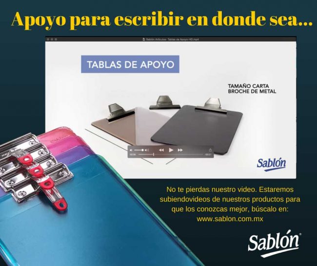 Escribe donde sea con las tablas de apoyo Sablón