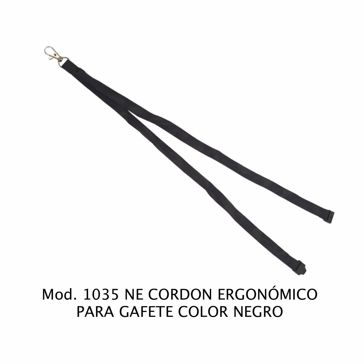 Cordon ergonómico para Gafete Color Negro Modelo 1035 NE - Sablón