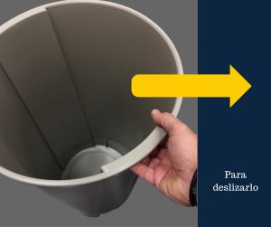 Desplaza de manera sencilla el bote de basura redondo de 45 litros Sablón