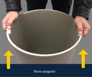Levanta cómodamente el bote de basura redondo de 80 litros de Sablón