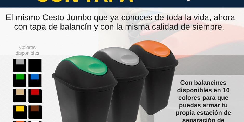 Nuevo bote de basura jumbo con tapa Sablón
