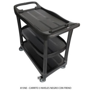 Carrito de servicio de 3 niveles con freno modelo 815NE Sablón