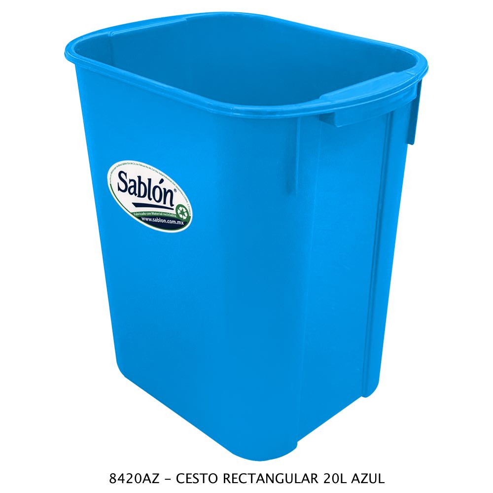 Bote de basura rectangular de 20 litros color capuchino modelo 8375CP Sablón