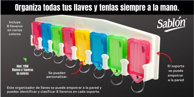 Porta llaveros Sablón - Organiza todas tus llaves y tenlas siempre a la mano