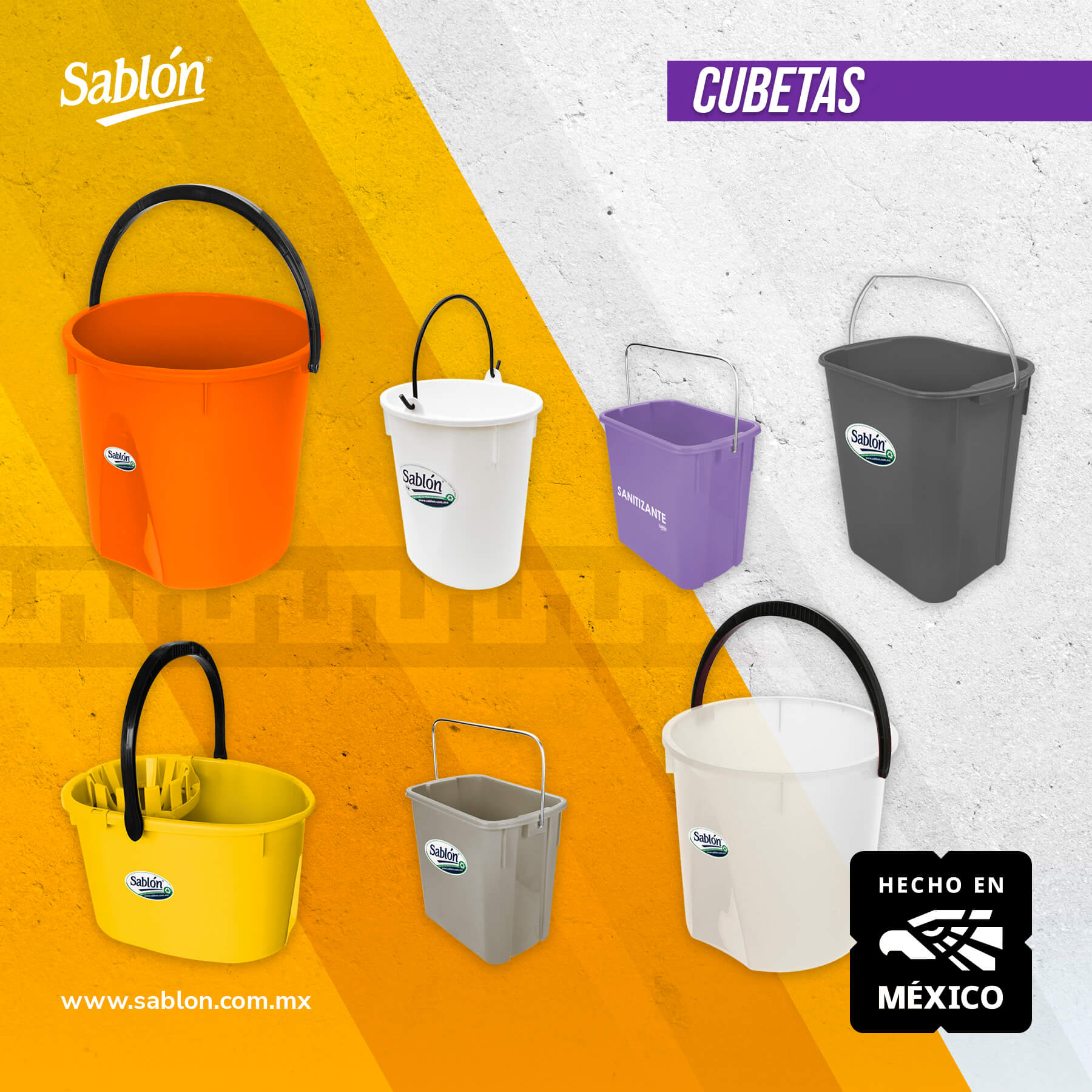 HECHO EN MÉXICO CUBETAS SABLON