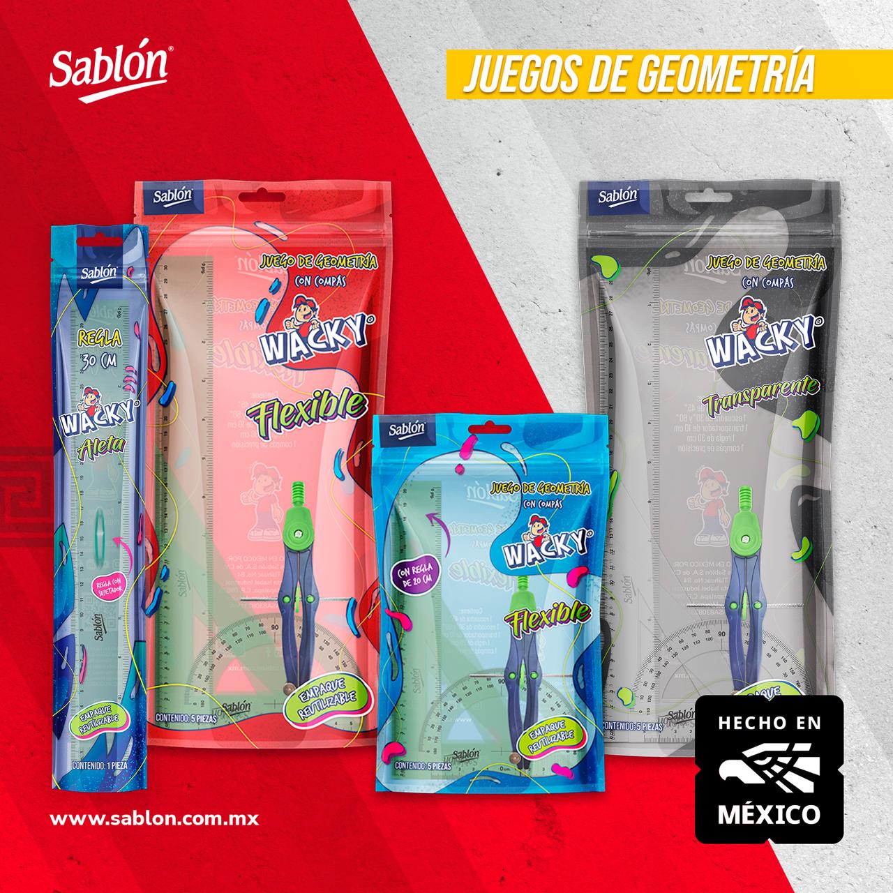 HECHO EN MÉXICO SABLON JUEGOS DE GEOMETRIA